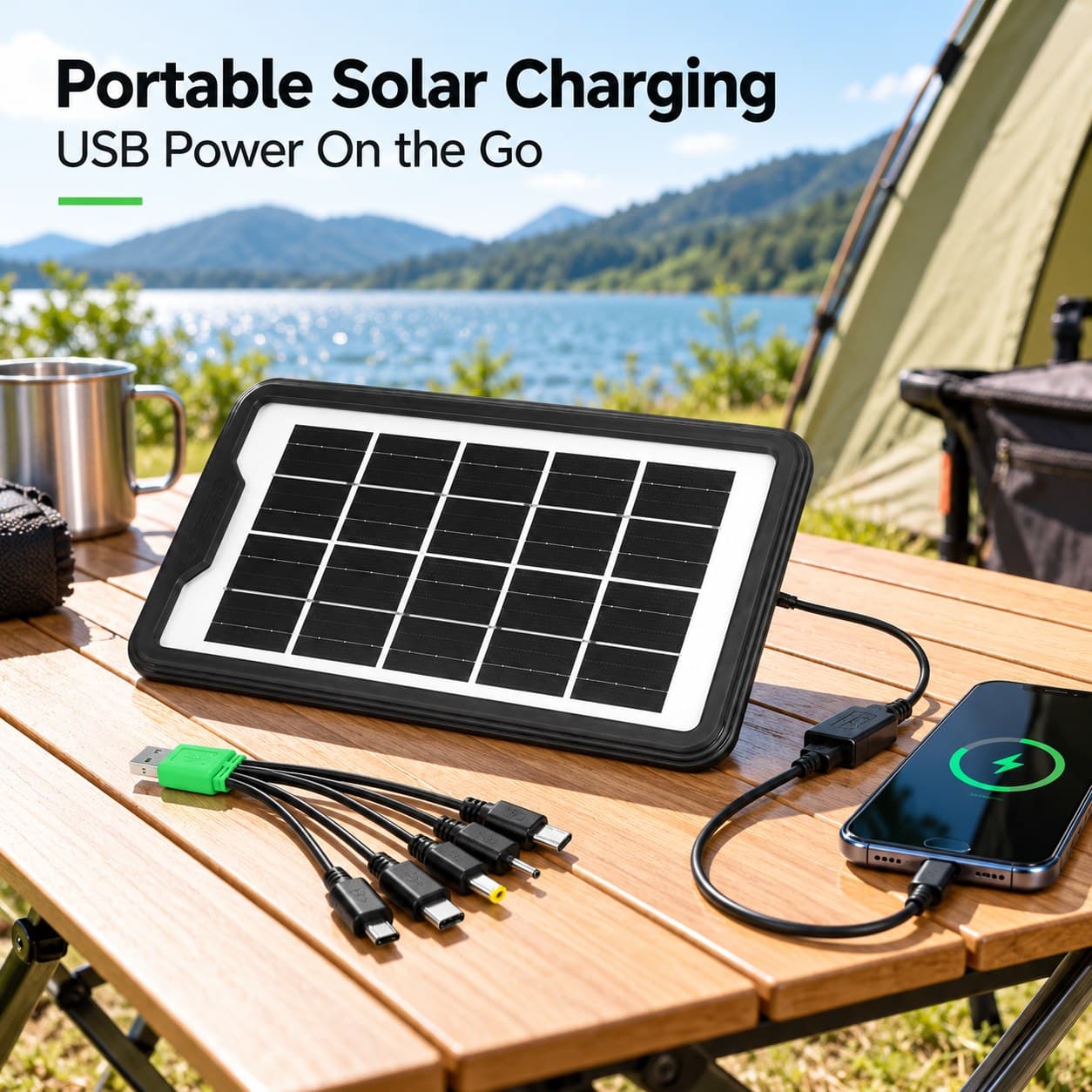 باور بانك شمسي — Placa Solar Portátil — صورة 2