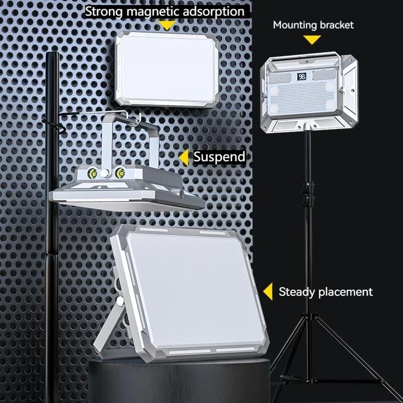 مصباح LED المحمول بزاوية قريبة تبرز التصميم
